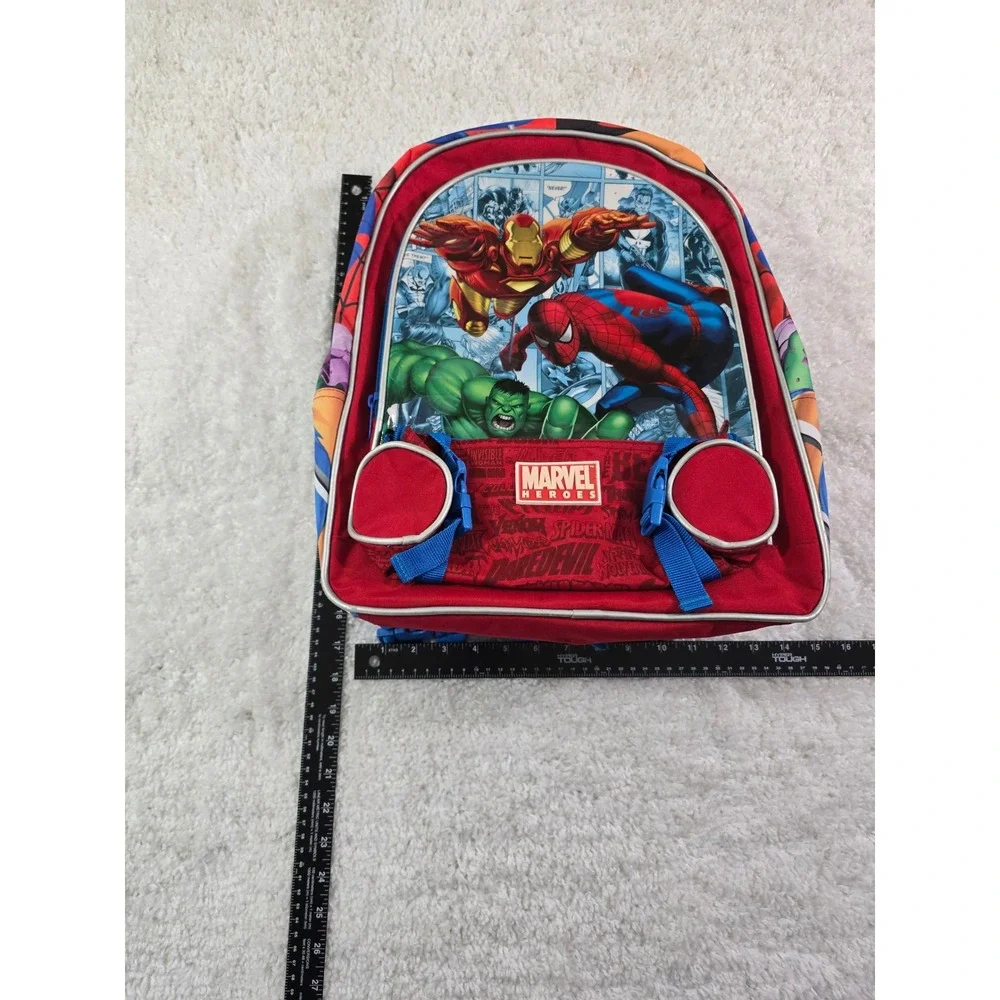 Marvel Heroes Backpack Red Spider-Man Iron Man Hulk Comic Book School Bag
